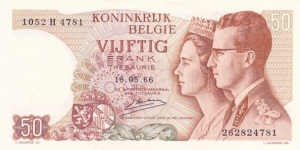 Belgium P139 (50 francs 16/5-1966) Banknote