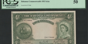 Bahamas 4 Shillings Pick 13d Banknote