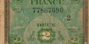 AMC France 2 Francs - a note my father brought back with him from WWII Banknote
