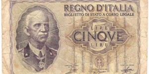5 Lire(1940) Banknote