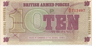 British Armed Forces 10 New Pence 6th Series Banknote