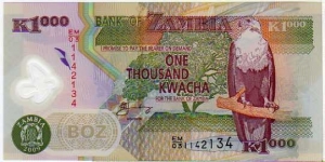 1000 Kwacha__pk# 44 g __Polymer Banknote