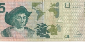 El Salvador 5 colones Columbus note Banknote