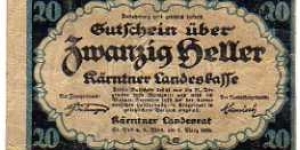 *NOTGELD*__20 Heller__01.03.1920__Wien 	 Banknote