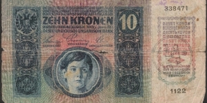 Fiume PS108c 10 kronen 1915 (1921) Banknote