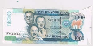 PHILIPPINES 2010 1000-PESOS CUT ERROR - 