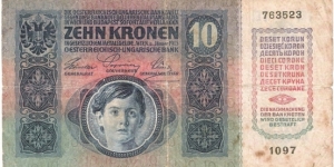 10 Kronen/Korona- Austro/Hungarian Empire 1915 Banknote
