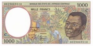 Central African States P102Ch (1000 francs 2002) Banknote