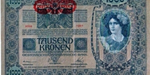 Austro-Hungarian Empire 1000 Kronen Banknote