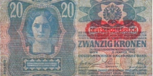 Austro-Hungarian Empire 20 Kronen Banknote