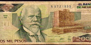 2000 Pesos__pk# 86 c__28.03.1989 Banknote