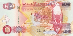 Zambia P37f (50 kwacha 2007) Banknote