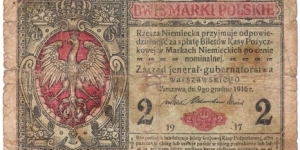 2 Marki(German Occupation of Poland / First WorldWar) Banknote