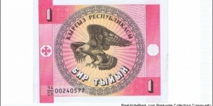 Kyrgyzstan 1 Tyiyn; Bird, Eagle Banknote