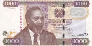 Kenya P45e (1000 shillings 1/4-2006) Banknote
