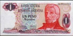 1 Peso Argentino__pk# 311 a__sign. 1__series A__1983-1984 Banknote