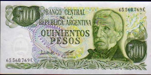 500 Pesos__pk# 303 c C__series C__1977-1982  Banknote
