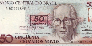  50 Cruzeiros on 50 Cruzados Banknote