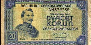 *CZECHOSLOVAKIA*__
20 Korun Československých__pk# 61 a Banknote