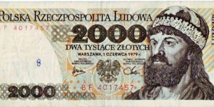 2000 Zlotych Banknote