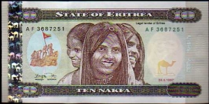 10 Nakfa__pk# 3__24.05.1997 Banknote