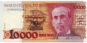 10 Cruzados on 10,000 Cruzados Banknote