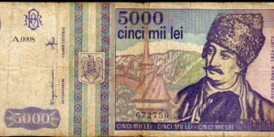 5000 Lei__
pk# 104 b__
Mai 1993 Banknote