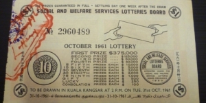 Lottery Malaya 1961
October Banknote
