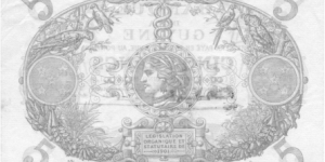 P1 - 5 Francs
Smudged signature probably one of the later dates Banknote