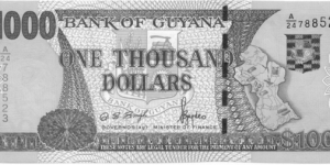 P35a - 1000 Dollars
Sign 11
GOVERNOR(ag) - Dolly Sursattie Singh and MINISTER of FINANCE - Bharrat Jagdeo Banknote