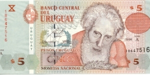 P80a - 5 Pesos Uruguayos 
Series - A Banknote