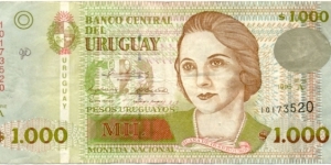 P79a - 1000 Pesos Uruguayos 
Series - A Banknote