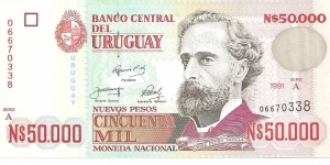 P70a - 50,000 Nuevos Pesos 
Series - A Banknote