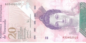 P91a - 20 Bolivares - 20.03.2007 Banknote