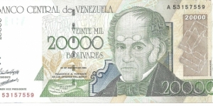 P82a - 20,000 Bolivares - 24.08.1998 Banknote