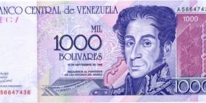 P79a - 1000 Bolivares - 10.09.1998 Banknote