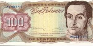 P66e - 100 Bolivares - 08.12.1992 Banknote