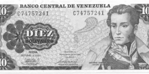 P60a - 10 Bolivares - 06.10.1981 Banknote