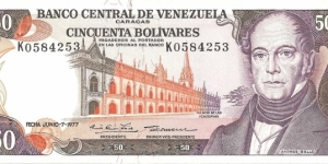 P54d - 50 Bolivares - 07.06.1977 Banknote