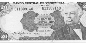 P53c - 20 Bolivares - 18.09.1979 Banknote