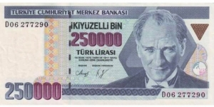 Turkey Banknotes 250000 Lira L.1970 Banknote