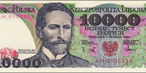 Poland 10k zlotych 1988 Banknote