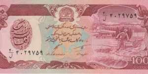 Afghanistan 100 afganis 1990 Banknote