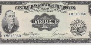 Philippines 1 peso 1949 Banknote