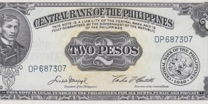 Philippines 2 pesos 1949 Banknote