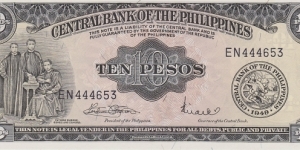 Philippines 10 pesos 1949 Banknote