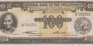 Philippines 100 pesos 1949 Banknote