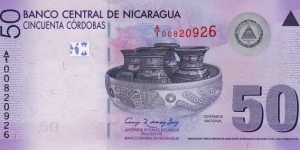 Nicaragua 50 córdobas 2007 (2009) Banknote