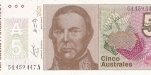 Argentina 5 australes 1985-1989 Banknote