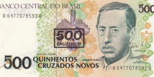 Brazil 500 cruzeiros 1990 Banknote